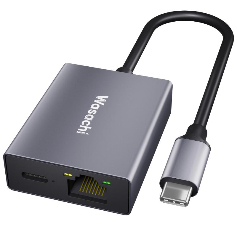 Wasachi USB-C LAN アダプター 1000Mbps高速+PD100W急速充電 有線LANアダプター Type-C to RJ45 ギガビットイーサネット 変換アダプタ アルミ合金 MacBook iPad Pro iPhone 15/16