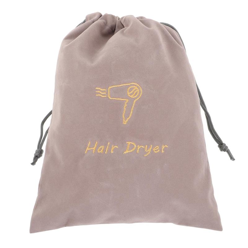 FRCOLOR ヘアドライヤー 収納バッグ 巾着 ポーチ トラベル 旅行用 軽量 布製 ロゴ入り ヘアドライヤー収納 ドローストリング 保護 洗面所 整理 おしゃれ ホテル仕様 30x23cm