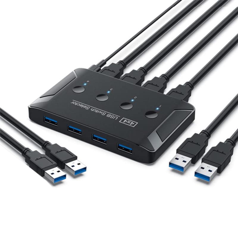 xiwai KVM USB 3.0 スイッチセレクター 4ポート PC 共有 4台デバイス キーボードマウススキャナープリンター用