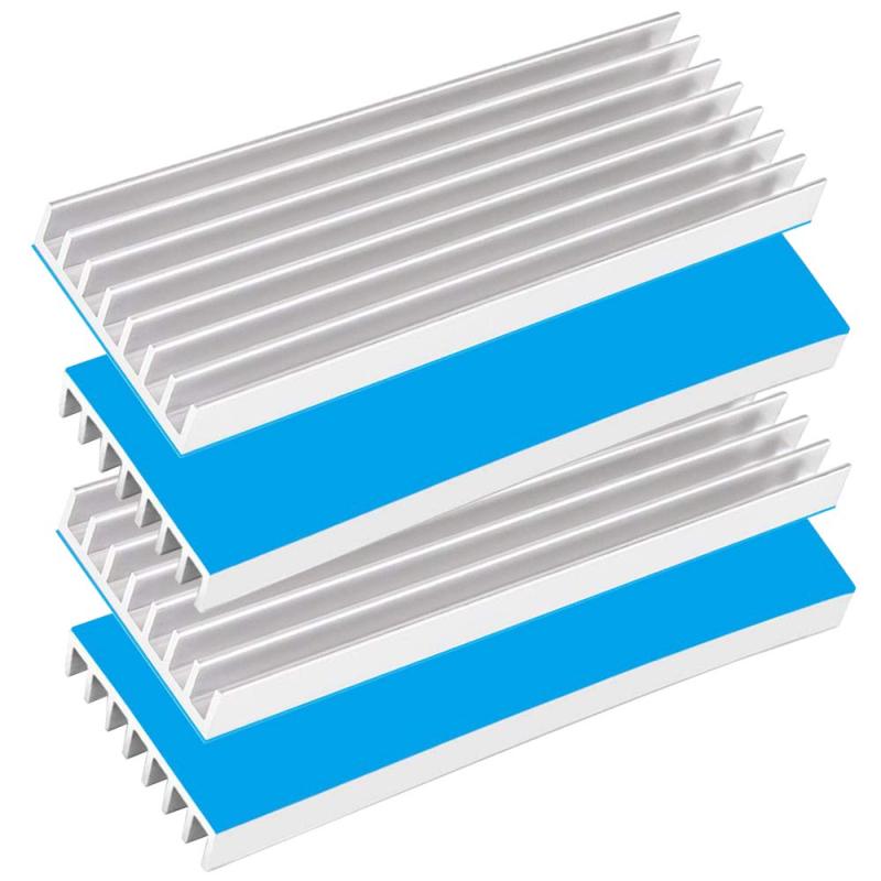 Tuloka ヒートシンク4個入り 70mm×22mm×6mm 導熱接着シート4pcs付き 熱暴走対策 冷却ラジエーターフィ..