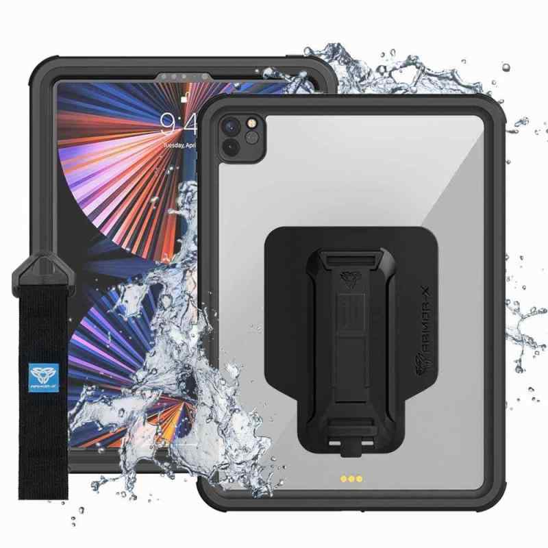[ARMOR-X] 12.9-inch iPad Pro (6th/5th)用ケース IP68 Waterproof Case with Hand Strap ブラック MXS-A17S (Black)