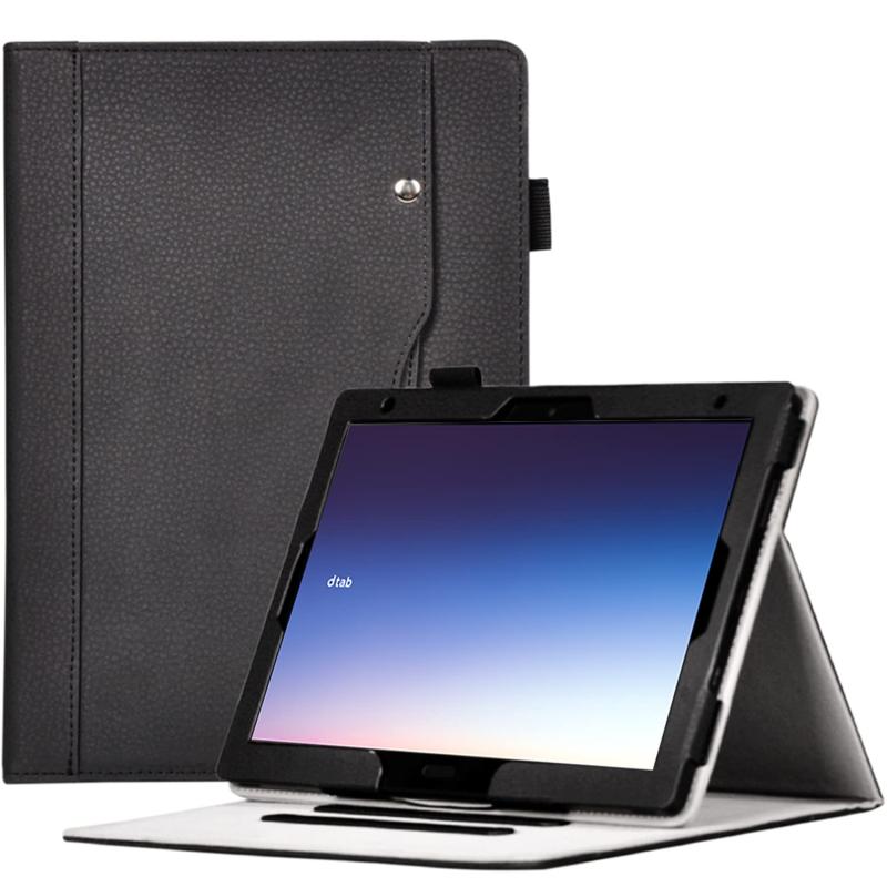 Gosento For NTTドコモ dtab d-51C / SHARP AQUOS SH-T04C 10.1インチ 2025年新型 ケース スタンド機能付き 開閉式三つ折薄型スタンドケース PUレザー カバー [STブラック]