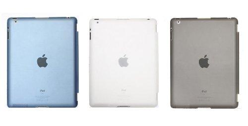 【千客屋】 WASHODO ipad2/新しいipad(ipad3)/ipad4(第4世代)用 SmartCover同時装着ケース 半透明カバー (ブルー)「504-0022-01」