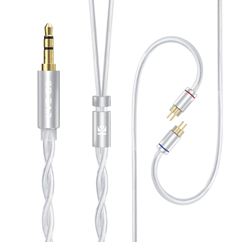 【KBEAR Glint】 りケーブル5N無酸素銅メッキ銀アップグレードケーブル 有線イヤホンりケーブル/kzイヤホンリケーブル/アルミニウム合金酸化砂銀部品/Litz構造/効率的な伝達