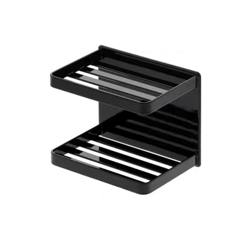 QYEYWJ ト バスルーム ソープトレー 2段 ホワイト 約W12×D8.5×H10cm タワー tower 石鹸置き 浴室収納