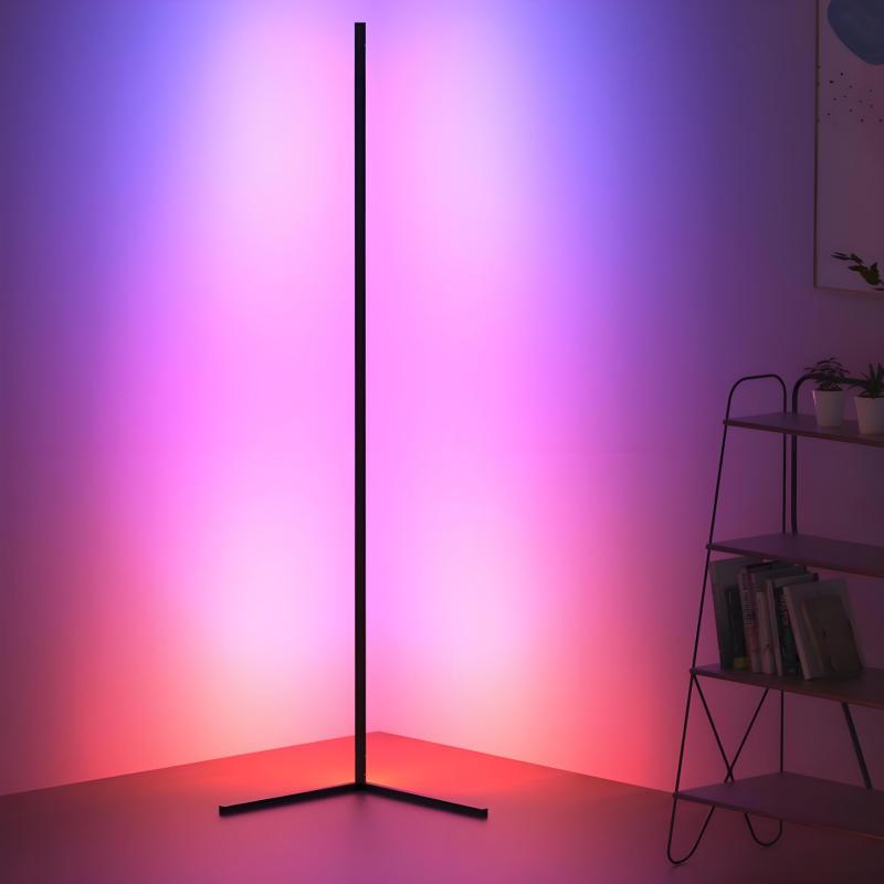 RGB 変色 フロアランプ 調光可能 LED コーナーライト 間接照明 調辉度/調速可能 フロアスタンド・ランプ 寝室/リビング/遊戯室など適応 アルミニウム