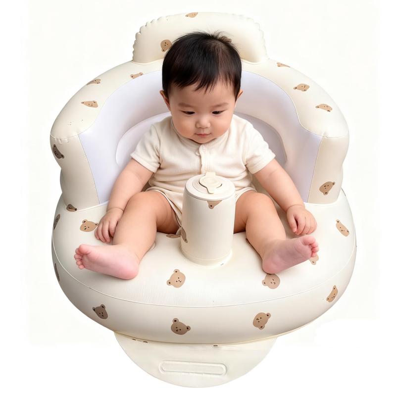 LIKENNY ベビーチェア 赤ちゃん ベビー用バスチェア 空気式 ふかふか ベビーソファー お座り ...