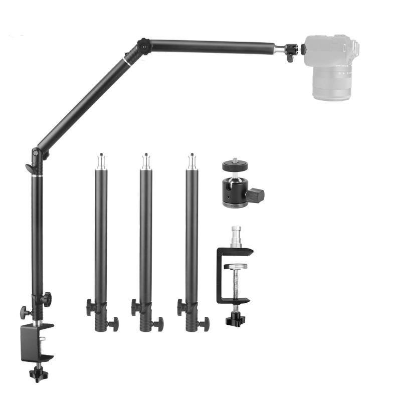 Hemmotop カメラ アーム クランプ式 自由雲台付 360度＆180度回転可 webカメラ スタンド アルミ合金製 ..