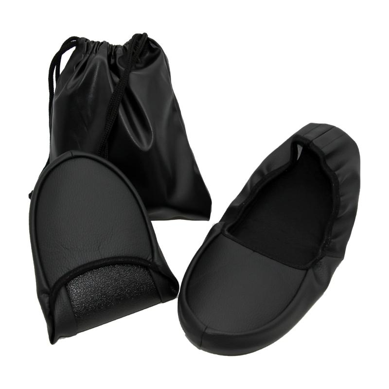 [smatabi] スリッパ 室内 携帯スリッパ 【 折りたたみ フェイクレザー 巾着ポーチ付き 】 レディース メンズ フォーマル ルームシューズ