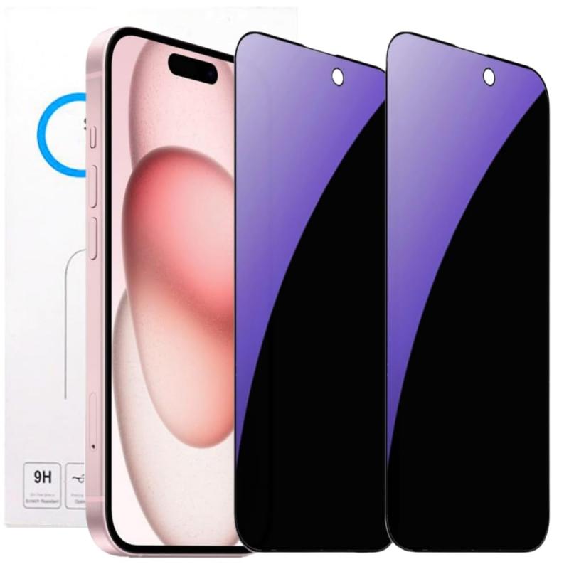 【ブルーライトカット+覗き見防止】GAOYYDS用のiPhone 16/15 ガラスフィルム（2枚セット） アイフォン 15 強化ガラス 液晶 保護フィルム ブルーライトカット【視力を保護 目の疲れ軽減】旭硝子 【対応機種】GAOYYDS用...