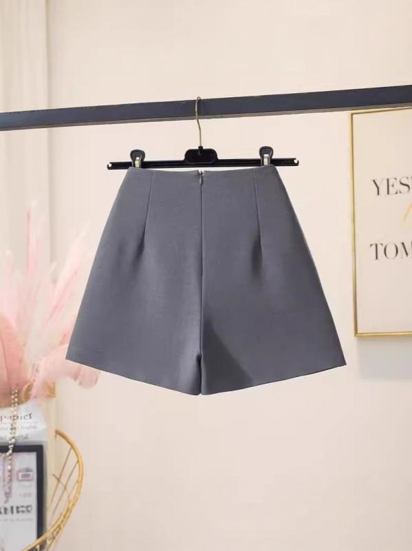 ショートパンツ レディース 高腰 黒 韓国風 ポリエステル ホットパンツ スカートパンツ キュロットパンツ 着痩せ 通勤 普段使い
