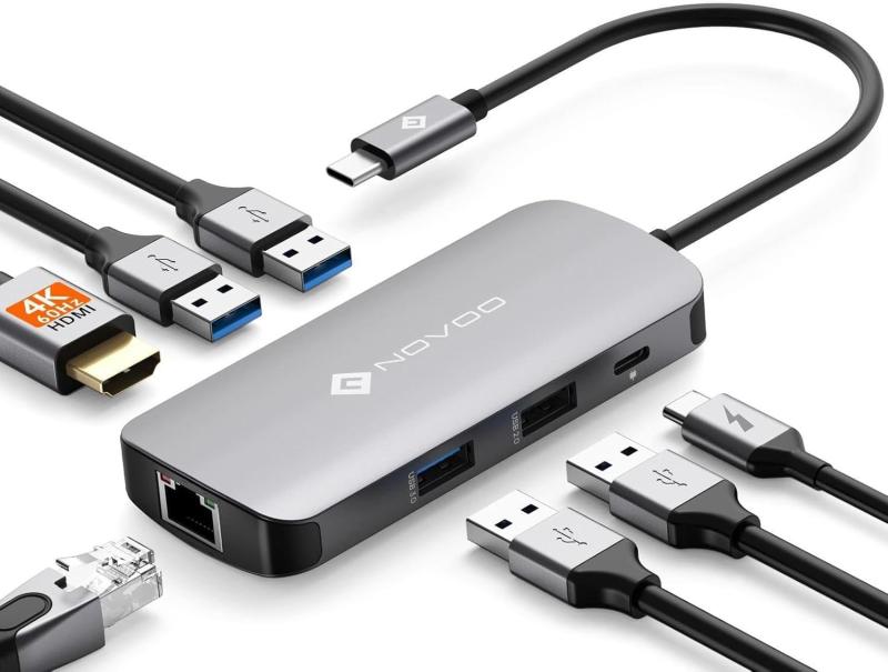 NOVOO 4KHDMI USB-C ハブ タイプ C アダプター USB A 3.0