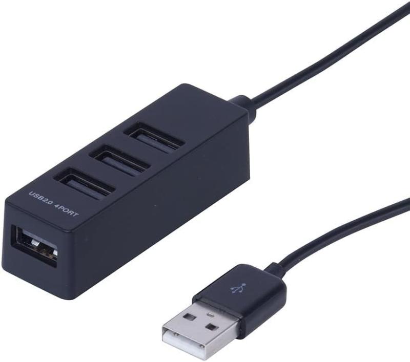 Digio2 USB2.0ハブ 4ポート 1.8m 背面マグネット付き レッド