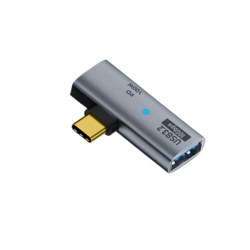 YFFSFDC Type-C 変換アダプタ タイプC+Aデュアルポート兼ね備え type-c l字 変換 アダプター PD100W急速充電 10Gbps高速データ転送 OTG機能に対応 LEDライト付き iPhone16/15シリーズ/Sw...