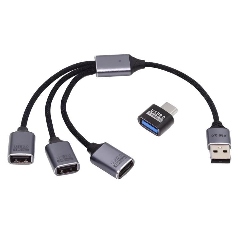 chenyang USB Yスプリッターケーブル 1イン2出力 USB 2.0 1オスからメスポート2 拡張HUB データ充電器 延長ケーブルアダプター キーボードマウスフラッシュディスク用