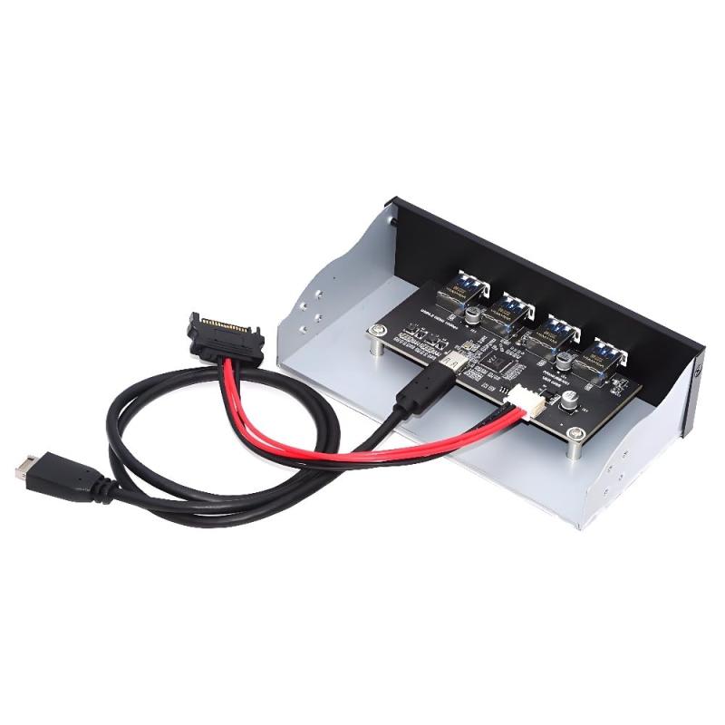 Cablecc 4ポート 10Gbps フロントパネル内蔵USB 3.1 Gen 2 Type-C マザーボードに接続 5.25インチベイ用内蔵Type-Eハブアダプター