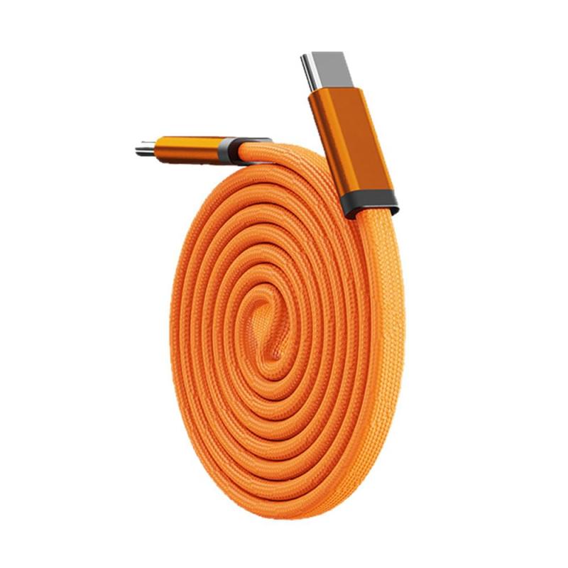 FANGCUU フラットスパイラルケーブル C to C 1m (Type-C/USB-C) 240W 磁気 充電 ケーブル 伸縮式 編み込み 扁平コード マグ...