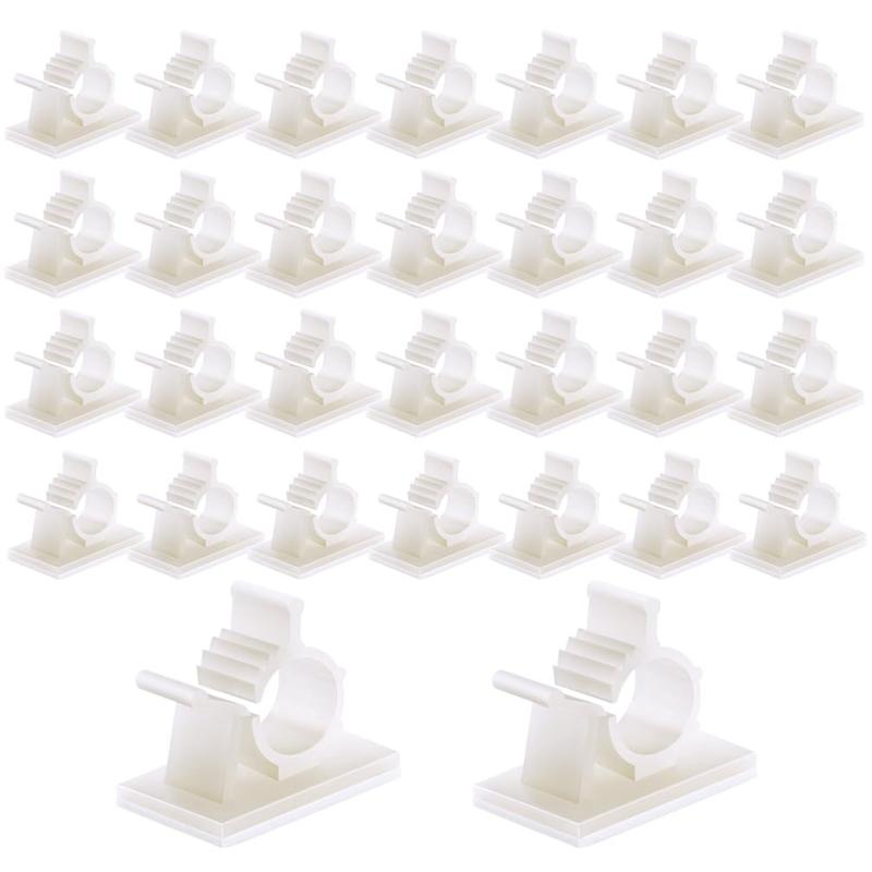 Kanemc ケーブルクリップ 30個入り 4階段調節可能 コードクリップ ケーブルホルダー コードフック ケー..