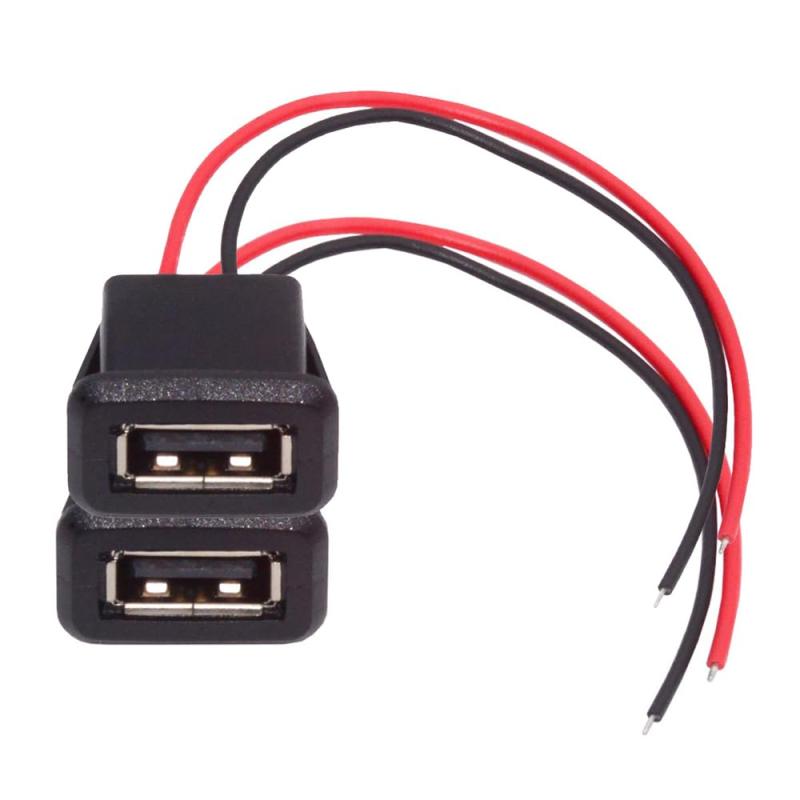 Cablecc 2個/セット DC 5V 電源 OEM DIY タイプ A メスソケットから 2ピン & 4ピン オープンケーブル ラッチマウントタイプ