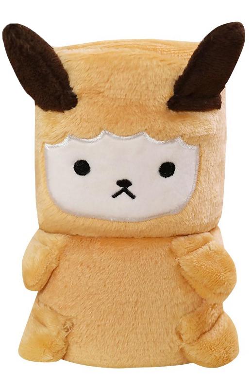 Azrte(アズルテ) 大判 アニマル ブランケット あったか フリース りぼん 巻き 可愛い ひざ掛け 枕