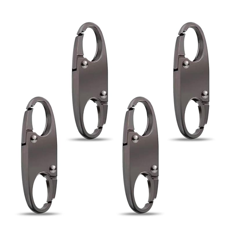 Yururiya【4個セット】ジッパーロック 防犯クリップ ファスナー引き手ロック 盗難防止 旅行・空港セキュリティ対応 取り外し可能 キーホルダー付き 防犯グッズ