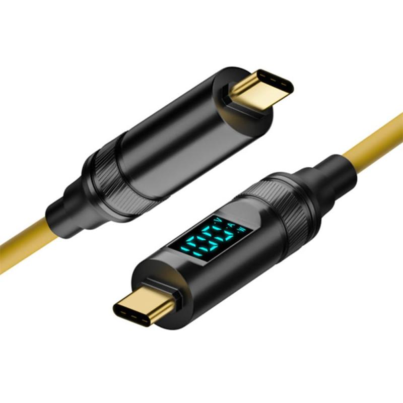 NFHK ケーブル スマート LED ディスプレイ USB-C USB4 ケーブル 20Gbps 100W 8K ノートパソコン ディスク 電話用 Type-C オス - オス ケーブル 電源 & データ