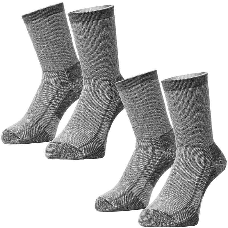 [イージーエス] トレッキングソックス 2足組 メリノウール 登山 ハイキング 靴下 メンズ レディース キッズ ジュニア BLK