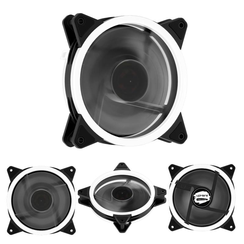 Novonest 120mmPCケースファン 両面LEDリング搭載 各点灯色固定 静音タイプ 25mm厚 1300±10％