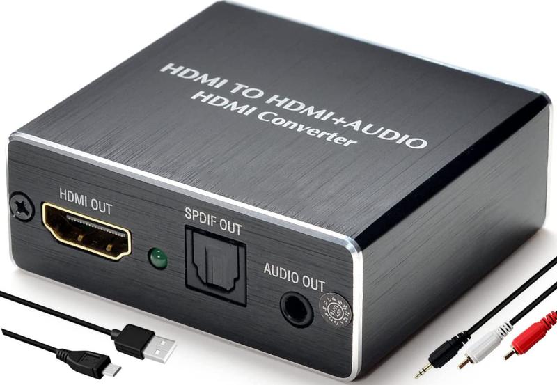 4K HDMI 音声分離 光デジタル 分離器 PS4対応 アナログ Yukidoke 映像 HDLR1Z オーディオ 分離機 HDMI + SPDIF + 3.5mm (L/R)ステレオ 出力 PS4 Pro Slim 対応 USB給電ケーブル