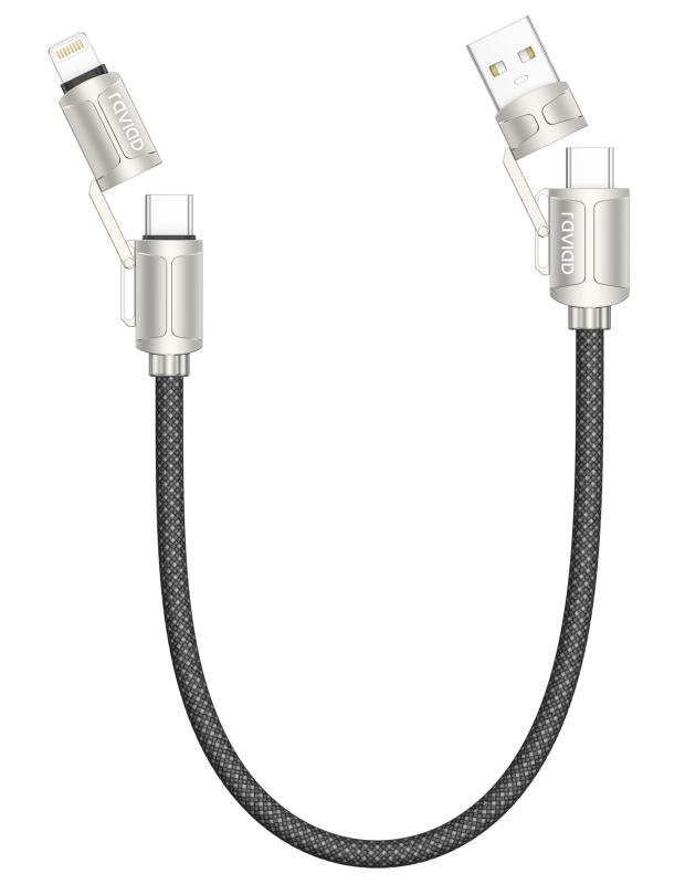 RAVIAD 4in1 充電ケーブル マルチ 3A USB Type C ケーブル iPhone 充電コード 60W 高速充電