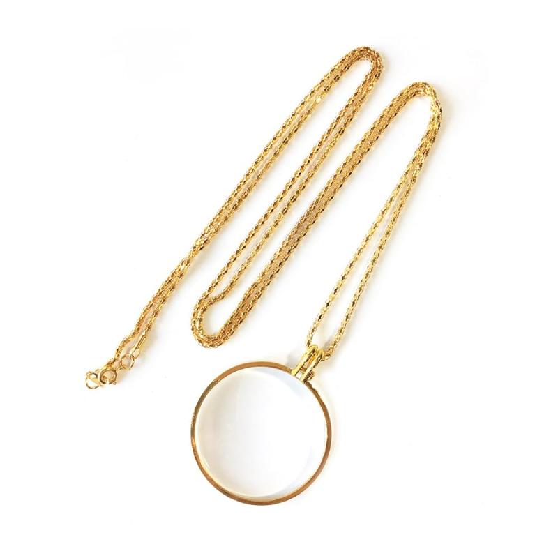 ペンダントルーペ 拡大率5倍 ネックレス ルーペ 拡大鏡 虫眼鏡 老眼鏡 読書用ルーペ 5倍拡大 手持ち 首掛け おしゃれ メンズ レディース 携帯便利