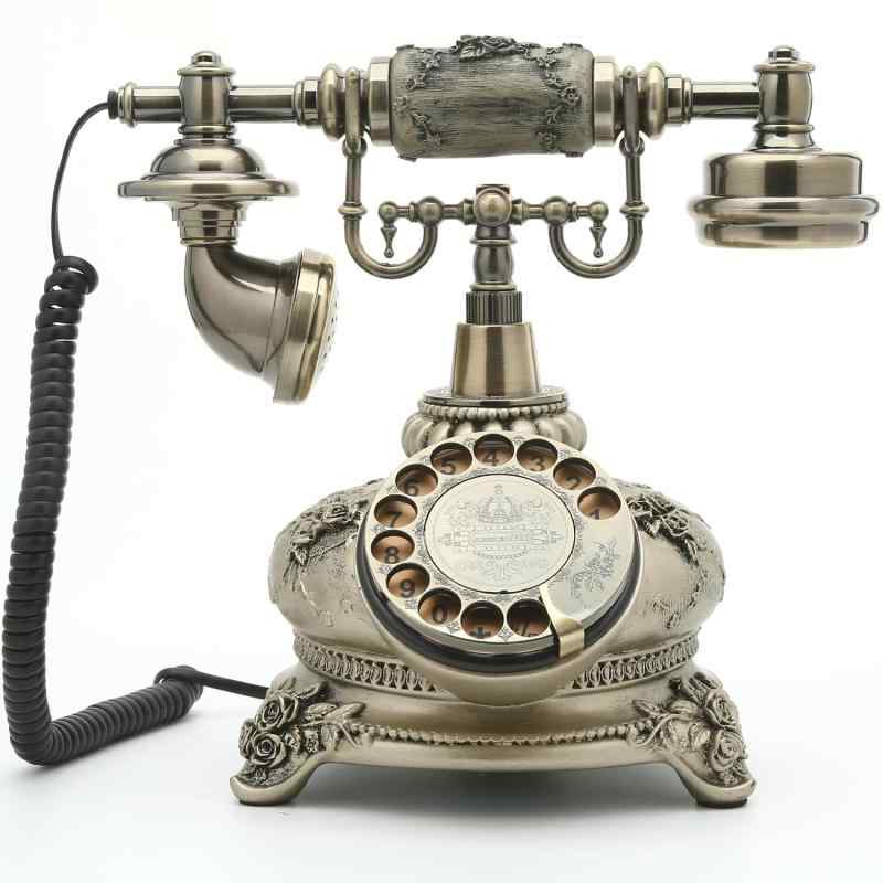 EnergyPower 高級アンティーク調 ダイヤル式電話器 アナログ式電話機 電源不要 機械式＆電子式2種類の..