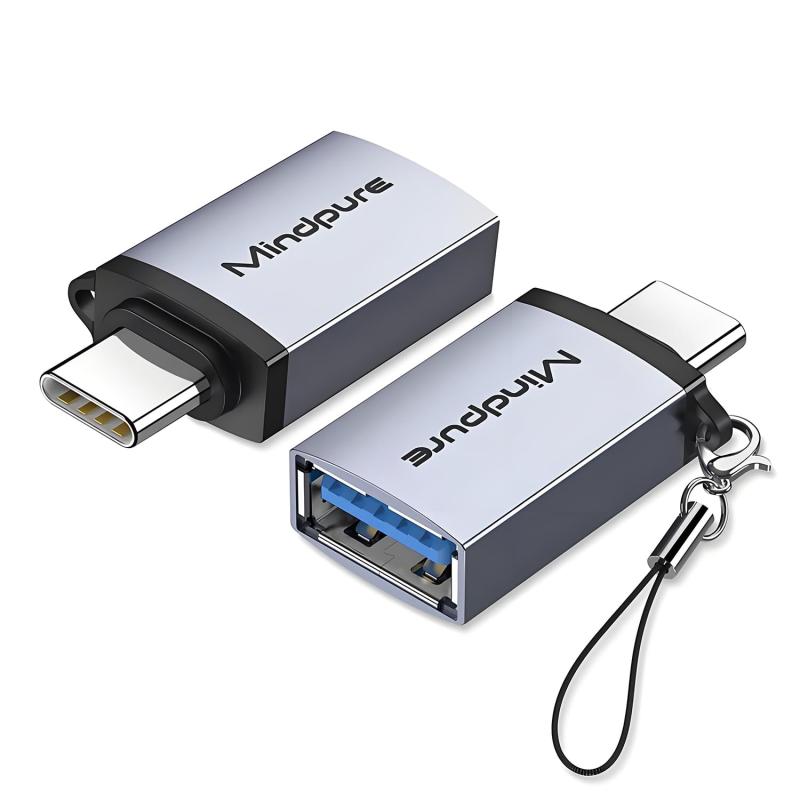 Mindpure USB Type-C 変換アダプタ USB3.2 Gen2 変換コネクタ 10Gbps 超高速データ転送 OTG対応 アルミ合金製 在宅勤務 紛失防止ストラップ付き Windows 10 / Mac OS対応 MacBook iPad