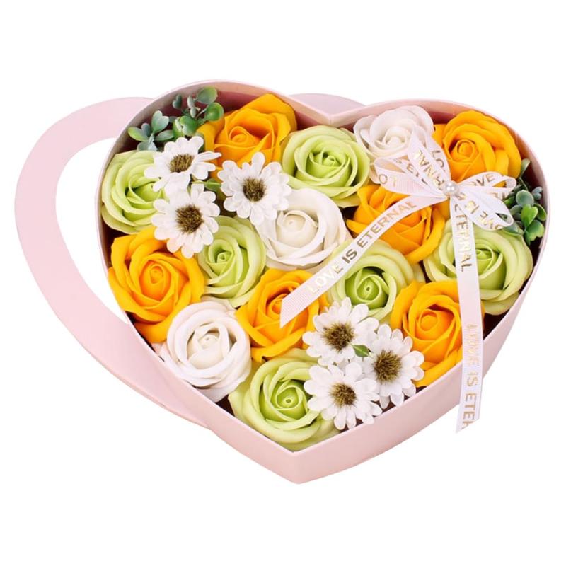 ソープフラワー バラ ソープフラワー 創意方形ギフトボックス ホワイトデー ブーケ 花 ギフト 枯れない花 石鹸花 造花 シャボンフラワー フレグランスソープフラワー フェアリー カーネー