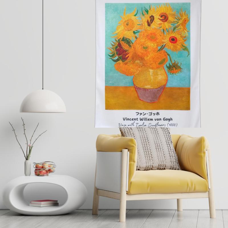 [Sea Land Air] ゴッホ 名画 タペストリー 大判 おしゃれ 壁掛け 布ポスター インテリア 背景布 マルチ..