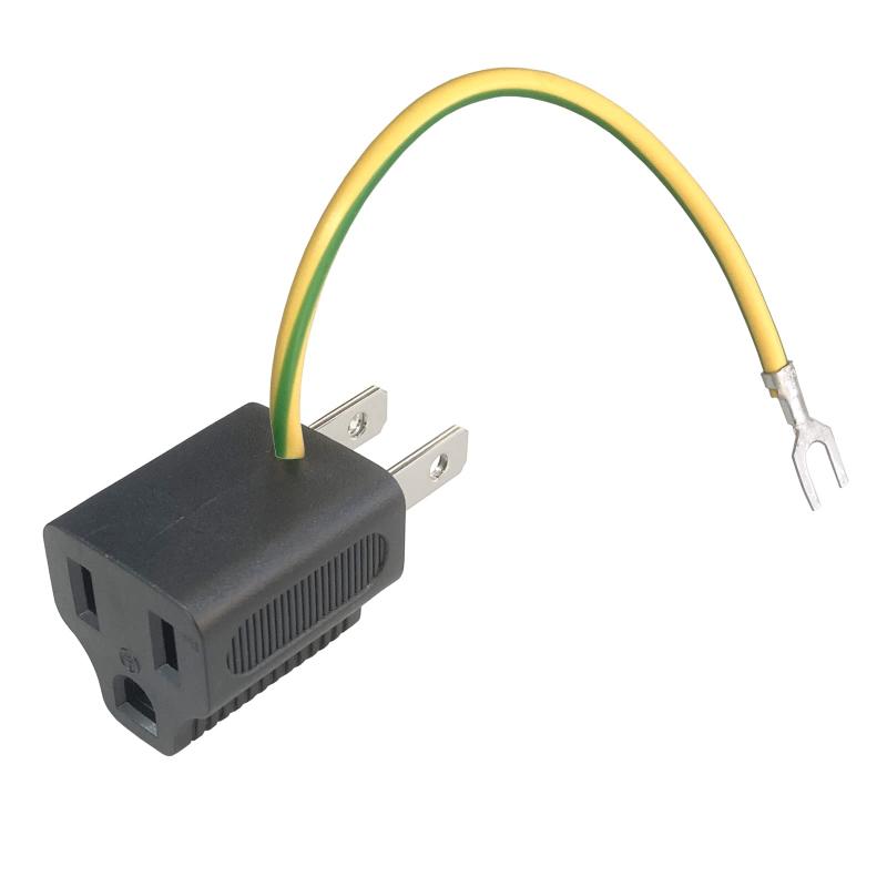 F-Factory コンセント タップ 3P - 2P 電源変換アダプタ アースコード付きコンセント ブラック 変換ア..