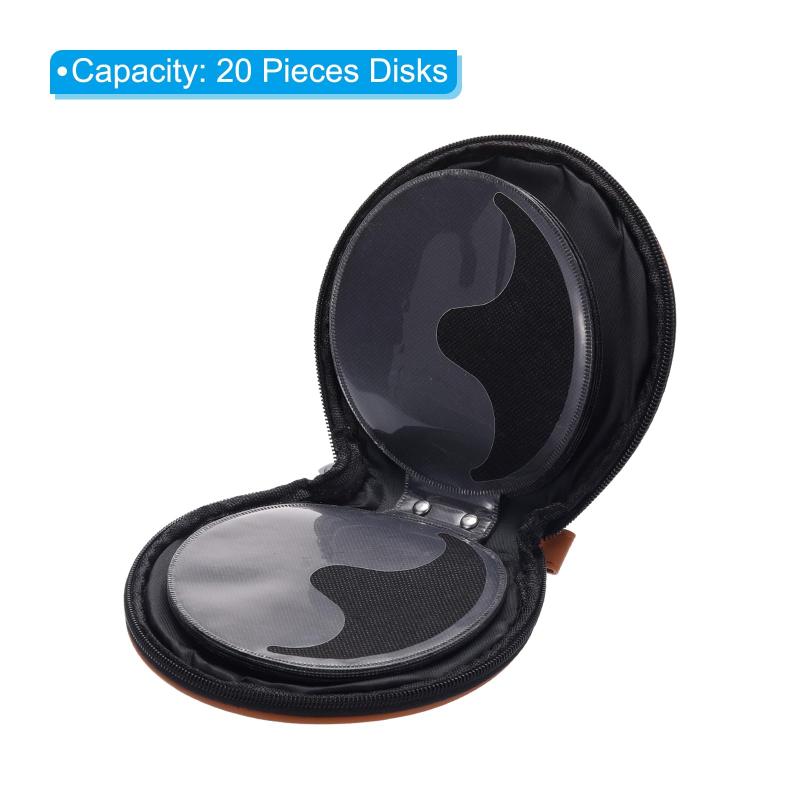 PATIKIL CDケースホルダー マイクロファイバーレザー 20容量 グリッドトート ディスクストレージディバイダ 財布オーガナイザー ディスク収集保護用 グレー