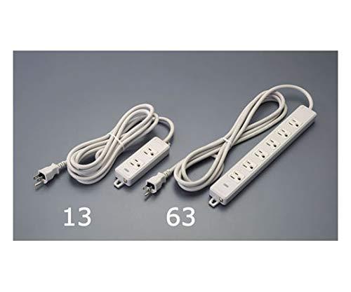 エスコ AC125V/15Ax 1m タップ(6口・アース・マグネット付) EA815GK-61