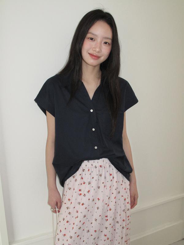 Rakuten - 女性 トップス シャツ 連肩袖 短袖 翻領 ゆったり 綿 中長丈 切り替え 基本款 黄色 紫色 米白 夏 快適 日常 デイリー 韓国風 日韓スタイル