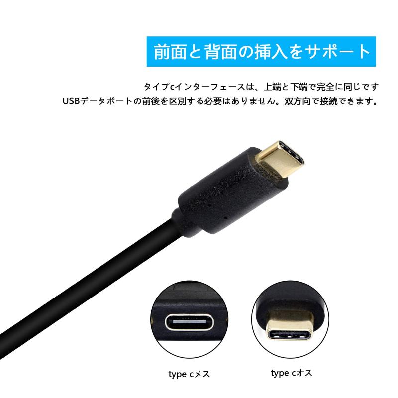 SinLoon USB 3.1 タイプC TYPE Cオス - メス延長データケーブル パネルマウントケーブル付けネジ穴付き