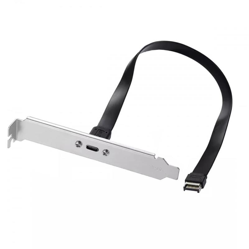 CY ケーブル USB 3.2 タイプ E IDC 20 ピン フロント パネル ヘッダーからタイプ E USB-C タイプ C メス延長ケーブル 20Gbps パネル マウント ネジ付き