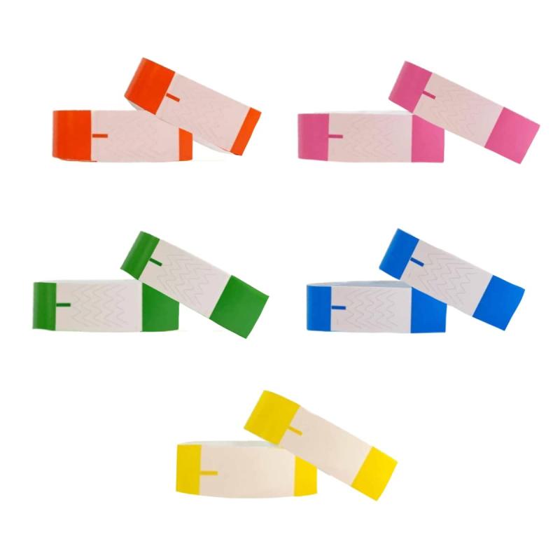 Rimikuru 使い捨て リストバンド 蛍光 防水仕様 イベント 入場 入場管理 ワンタッチ装着 ライブ フェス 紙 セット