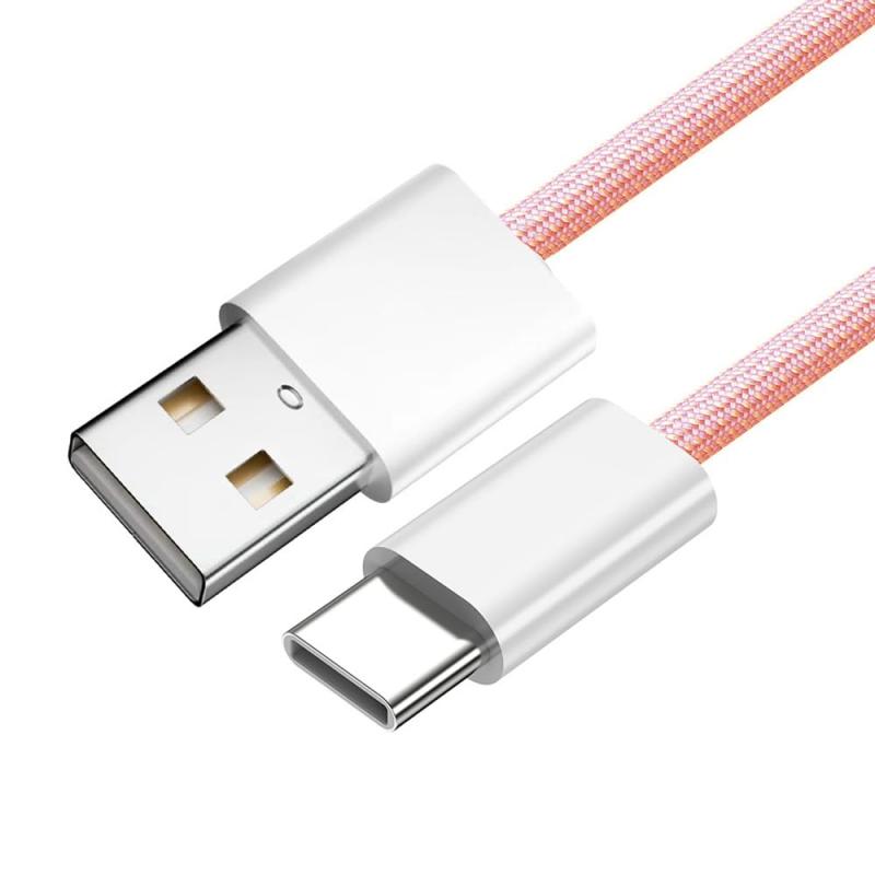 Xiwai USB 延長 USB-C タイプ C オス - タイプ A オス 15W 5V3A 電源 480Mbps データ ケーブル 電話 & タブレット用 100cm (ピンク/ホワイト/ブルー スリーブ)