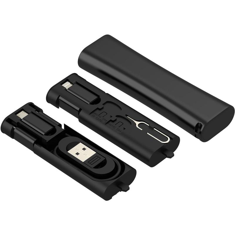 BOCAIDHK 多機能デジタル収納ケース 60W PD急速充電 USB C 変換アダプタ 多機能充電グッズ 旅行 出張 ポータブル （ブラック）