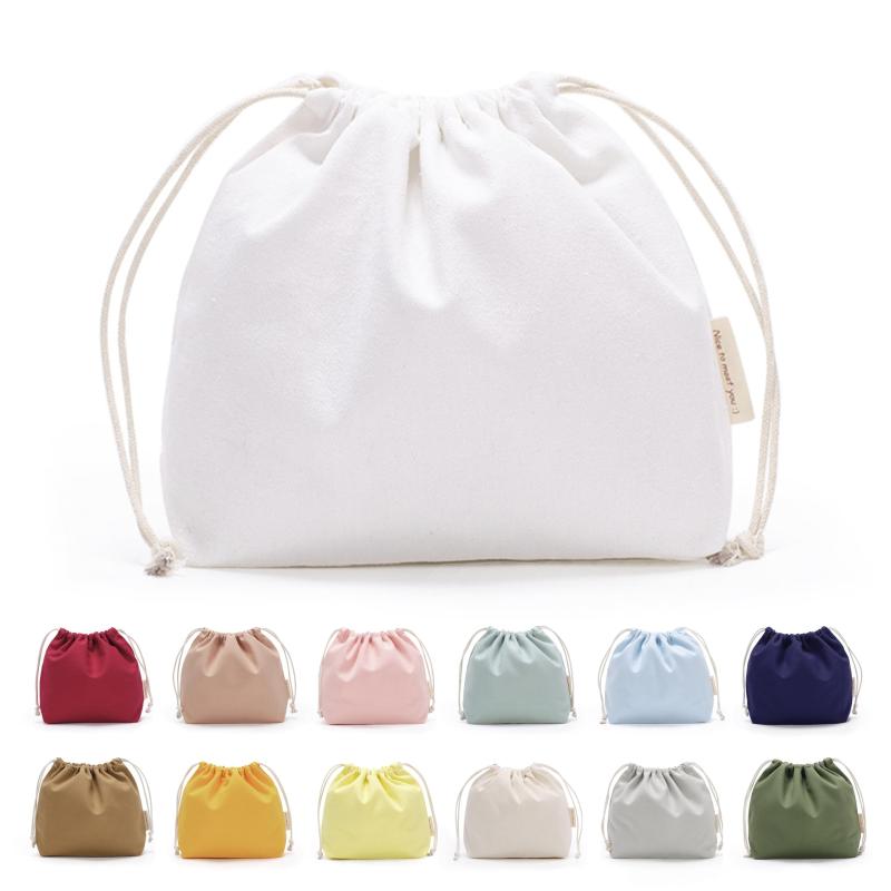 [モエライフ] 巾着袋 小 大 無地 巾着 おしゃれ かわいい 【和色・21色展開】 帆布 きんちゃく袋 大きい こども インナーバッグ