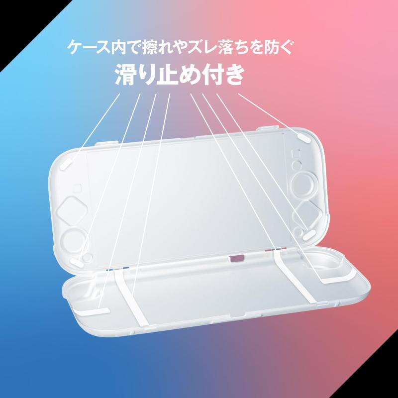 アローン(Allone) Switch2用持ち運びケース クリア 13.5×4×27.7cm Switch2対応 コンパクト 傷や汚れから保護 付けたまま充電可能 シンプルデザイン 滑り止め 固定バンド付き 高い透明度 ALG-NS2CP
