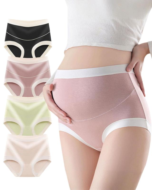 [Sheepyo] マタニティショーツ 4枚セット マタニティパンツ マタニティ下着 妊婦妊娠専用パンツ ハイウェスト 妊婦 ショーツ パンツ 綿 コットン 大きいサイズ 抗菌防臭 締め付けない 産前 産