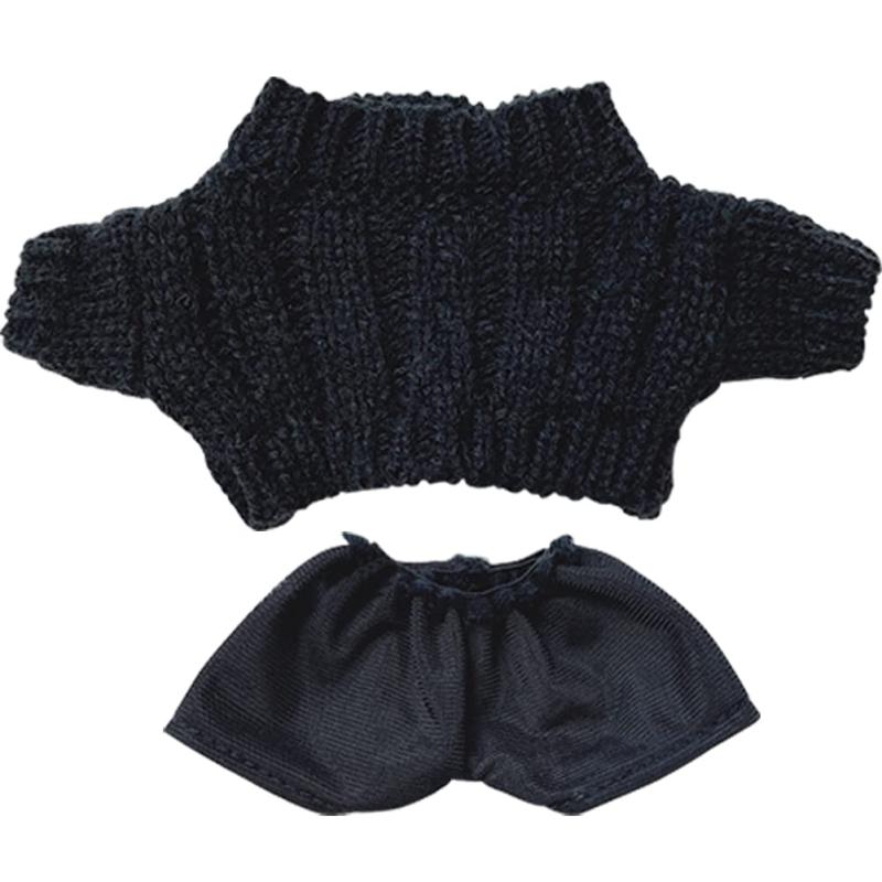 YUYAKESHI 人形 綿人形の服 20CM人形服 着替え ツイストセーター 黒 ぬいぐるみ セーター 人形用 ドール 人形の服 セット 半ズボン
