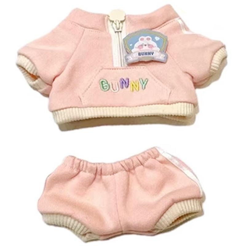 YUYAKESHI 20cm綿人形の服 着物 人形用 スポーツウェア スポーツスーツ ウサギのバッジ付 アクセサリー 服装 着替え ぬいぐるみ用 セット