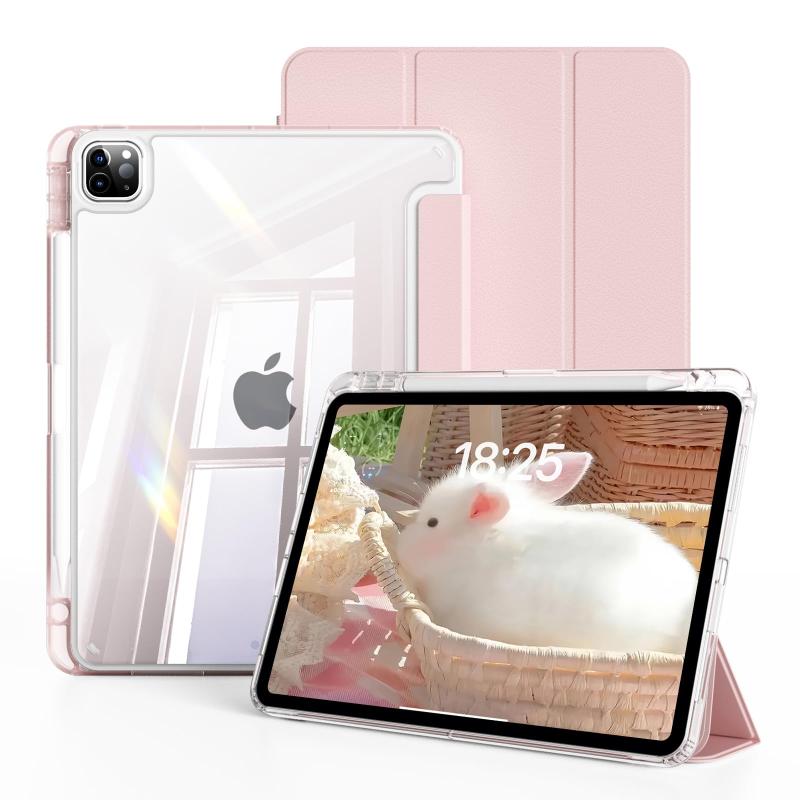 JKSML iPad Pro 12.9 インチ 第6/5/4世代 (2022/2021/2020) 、iPad Air 13インチ ケース 2025/2024 ケース ペンシルホルダー付き オートスリープ/ウェイク機能 とPencil充電対応 薄型 耐衝